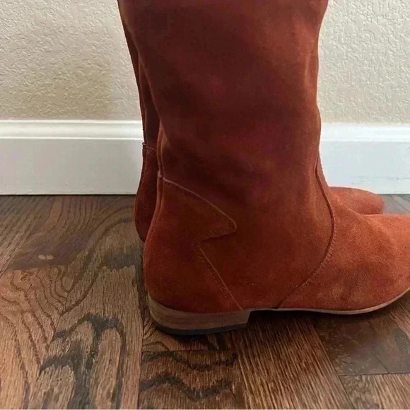 Free People Ashville Slouchy Suede Leather Ankle Boots Size 36, US 6 Rust 935296 - Picture 12 of 16